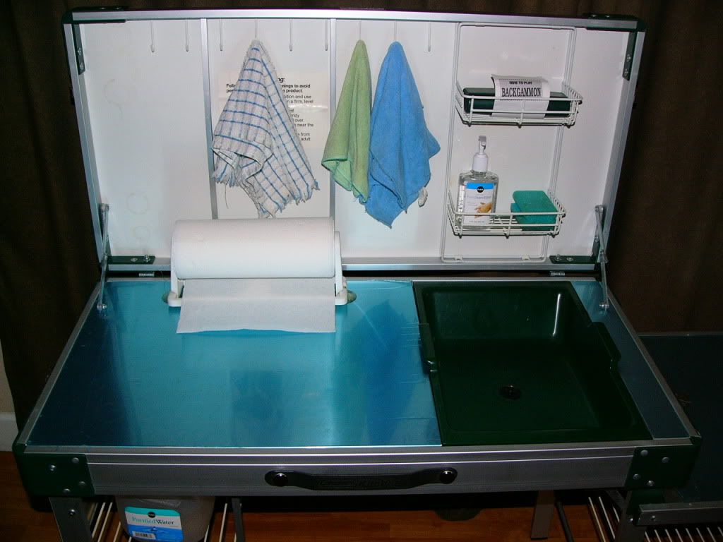 Coleman Outdoor Camping Kitchen Sink Counters Table